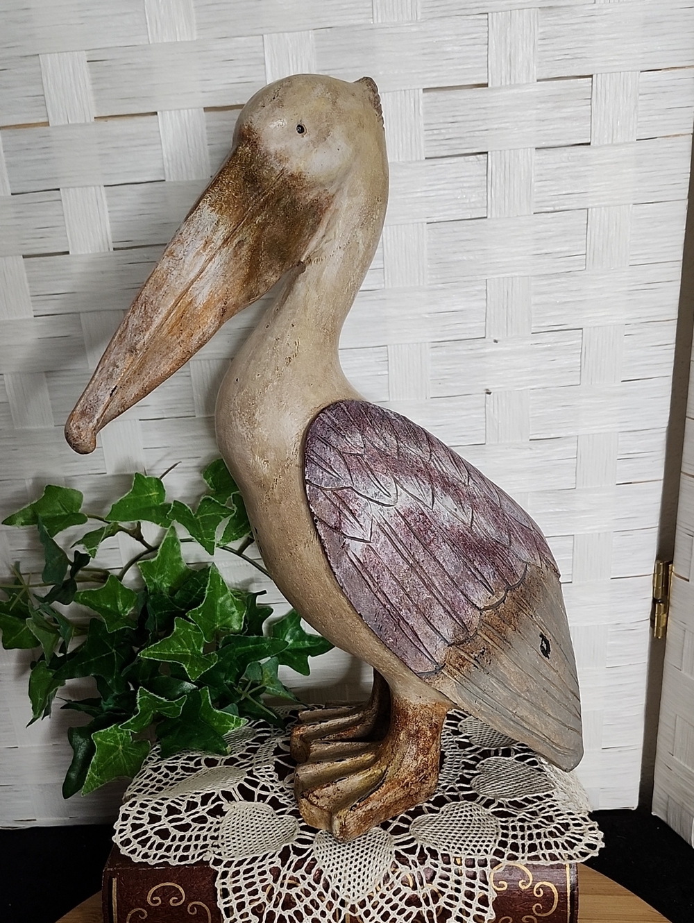 👉*AWESOME* DISTRESSED FINISH PELICAN STATUE ~USE INSIDE /OUTSIDE ~COASTAL DECOR